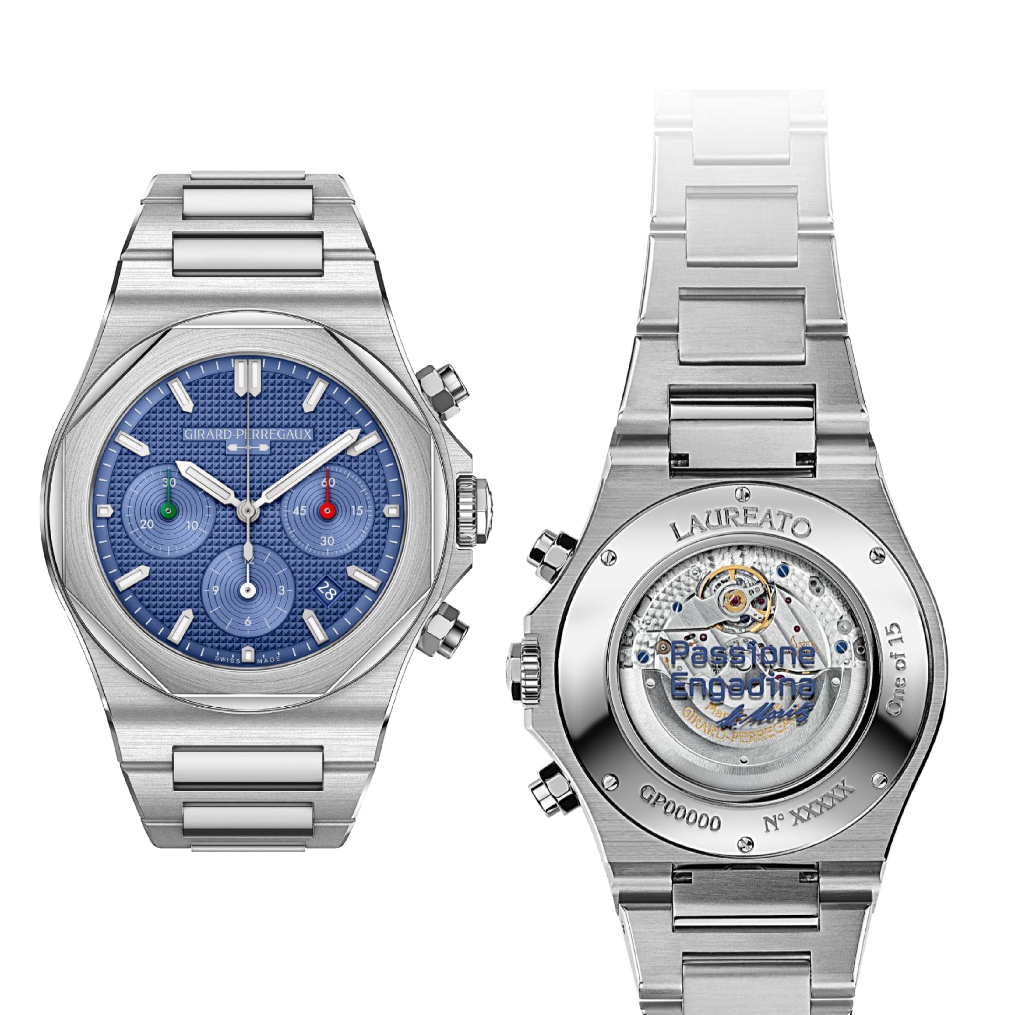 Girard-Perregaux Laureato Chronograph 42 mm - Watch Passione Engadina limited edition